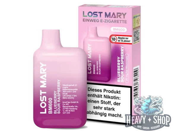 Lost Mary | Blueberry sour Raspberry | Einweg E-Shisha | 600 Züge