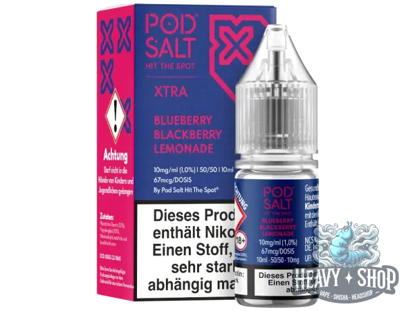 POD Salt | Xtra | Blueberry Blackberry Lemonade | NicSalt 10mg