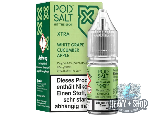 POD Salt | Xtra | White Grape Cucumber Apple | NicSalt 10mg
