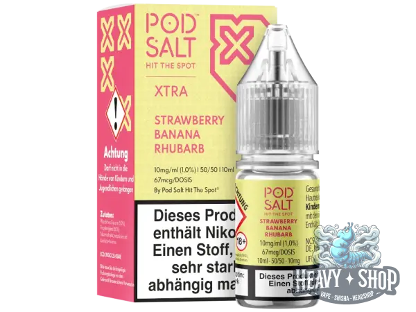 POD Salt | Xtra | Strawberry Banana Rhubarb | NicSalt 10mg