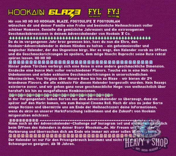 Hookain | Shisha X-Mas Adventskalender | 2024 Edition