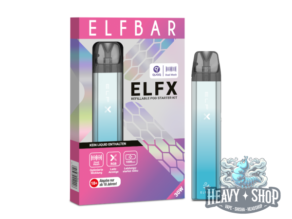 Elfbar | ELFX | Vape Kit | Silver Blue