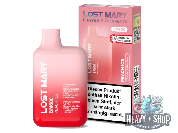 Lost Mary | Peach Ice | Einweg E-Shisha | 600 Züge