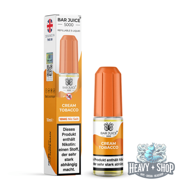 Bar Juice | Cream Tobacco | Nic Salt Liquid | 10mg/ml