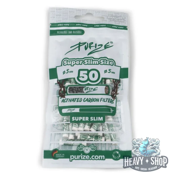 Purize | Aktivkohlefilter | Super Slim Size 5mm | 50 Stück