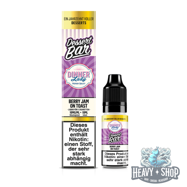 Dinner Lady Nikotinsalz | Berry Jam on Toast | 
50/50 10ml Liquid