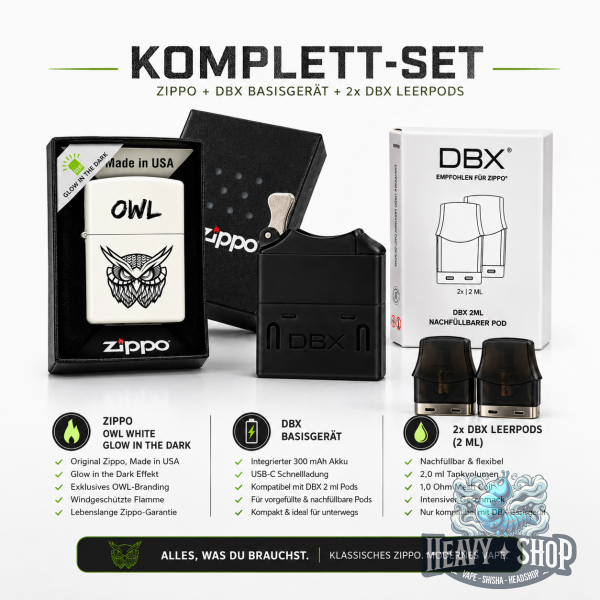 Zippo x OWL | Feuerzeug Vape | Komplett-Set