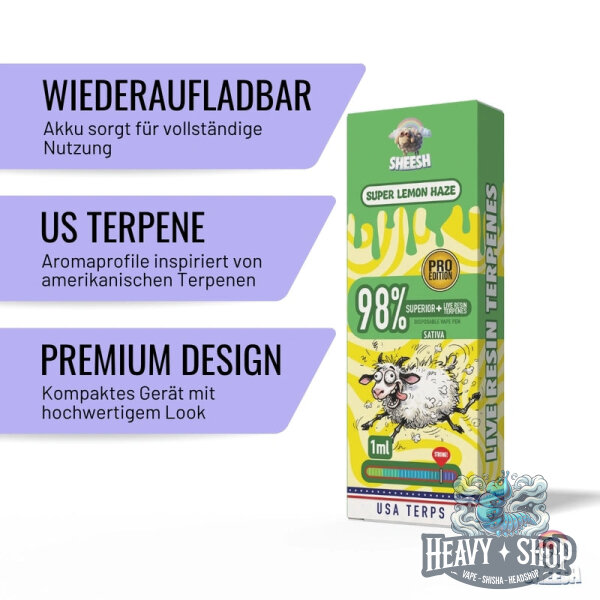 Sheesh | 98% Superior Vape | Pro Edition | Super Lemon Haze | 1ml