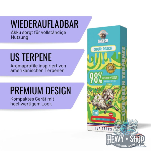 Sheesh | 98% Superior Vape | Pro Edition | Sour Patch | 1ml