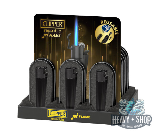 CLIPPER | Classic Metal Large Jet Flame | Matt-All-Black